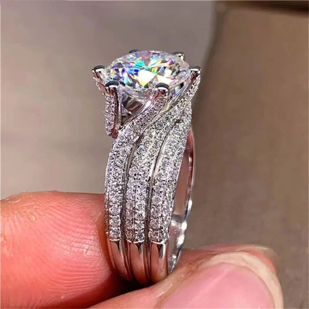 Certified 5ct. t.w. Moissanite Diamond Solitaire Luxury Engagement Ring NEW